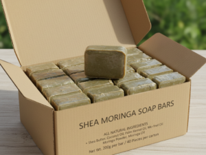 shea butter moringa soap 200g bars, 40 in a carton box